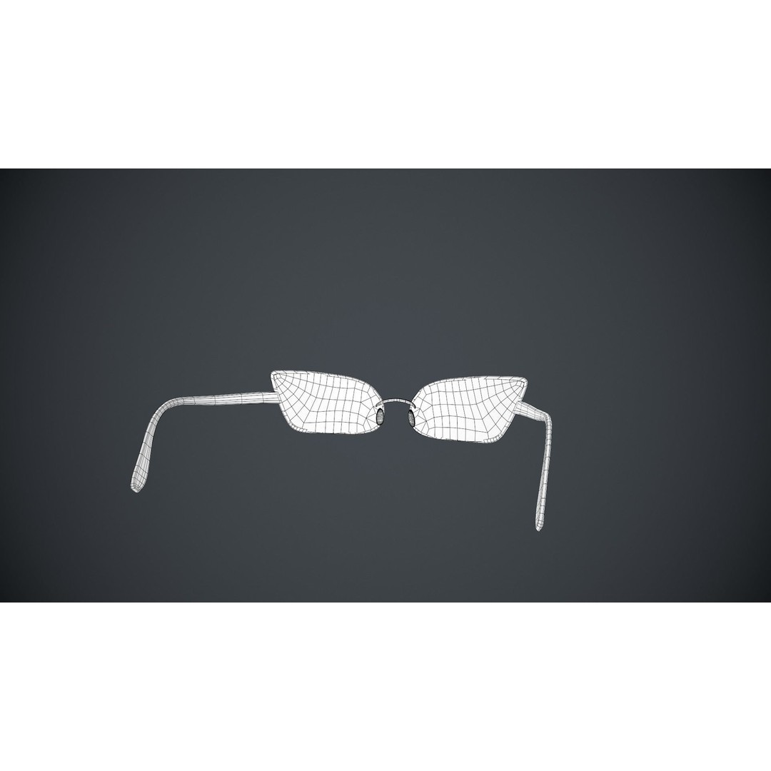 Stylized Black Glasses 3D Model – Low Poly PBR Asset, FBX, OBJ - View 16