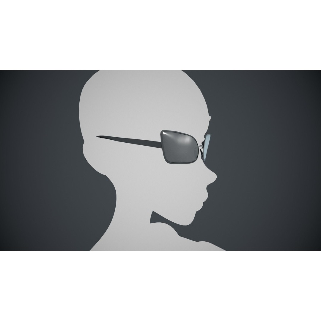 Stylized Black Glasses 3D Model – Low Poly PBR Asset, FBX, OBJ - View 5