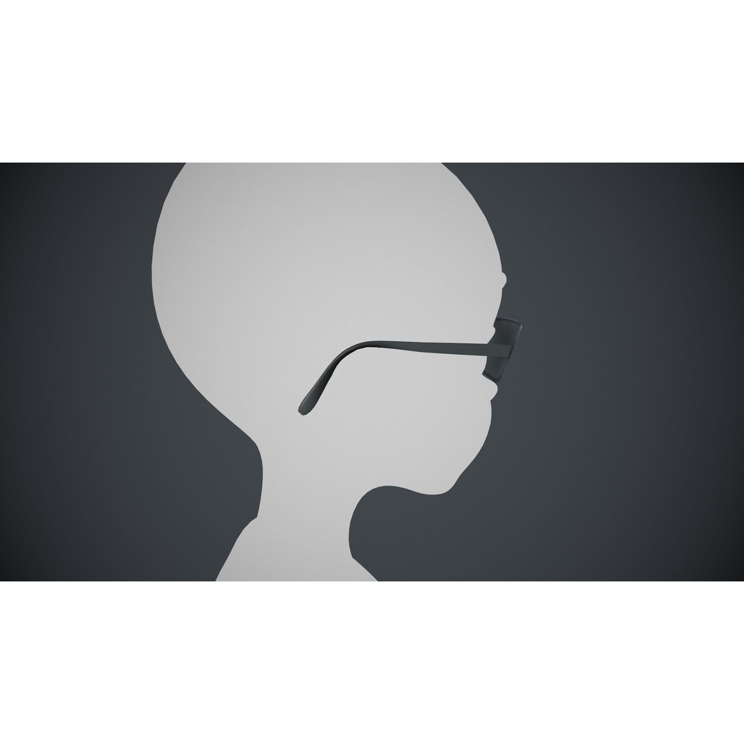 Stylized Black Glasses 3D Model – Low Poly PBR Asset, FBX, OBJ - View 6