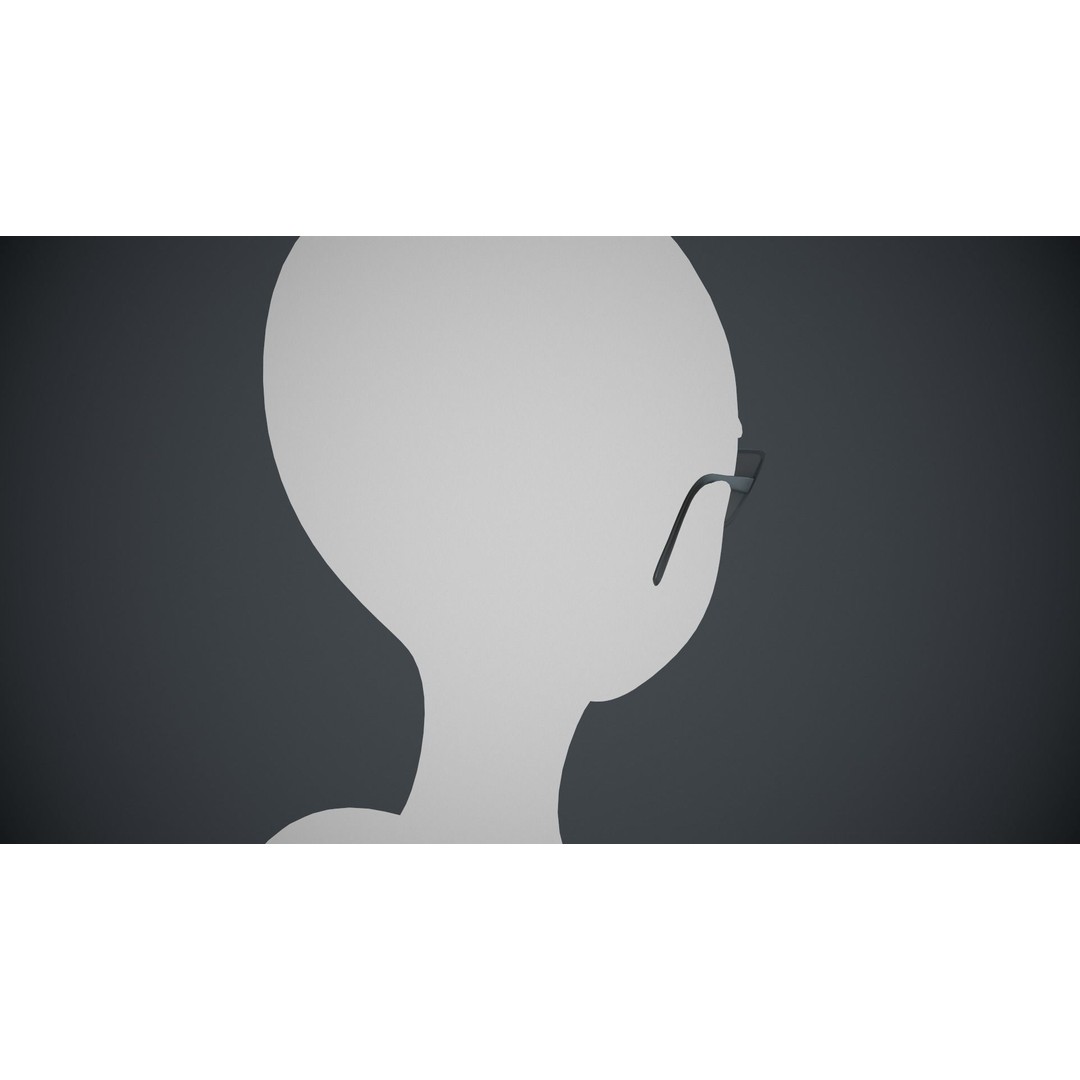 Stylized Black Glasses 3D Model – Low Poly PBR Asset, FBX, OBJ - View 7