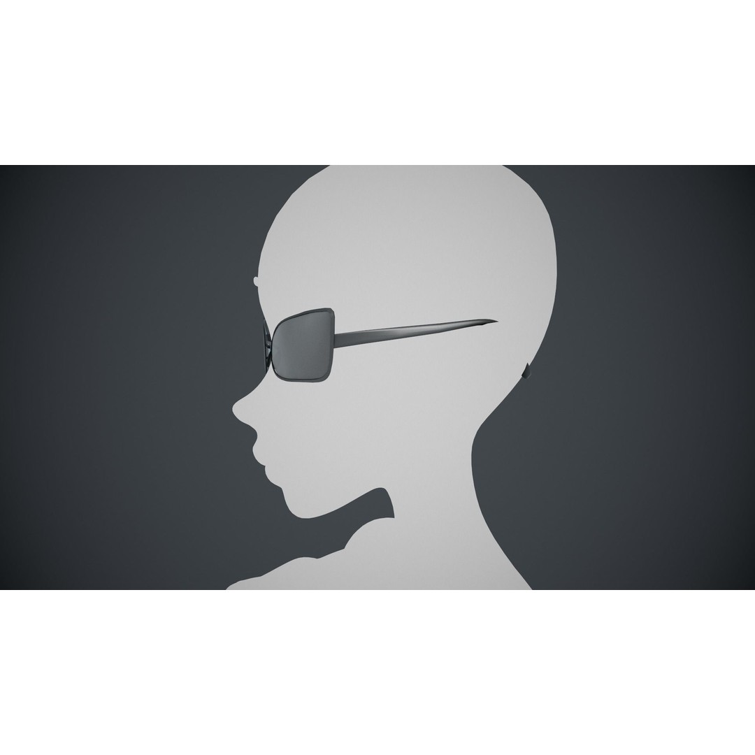 Stylized Black Glasses 3D Model – Low Poly PBR Asset, FBX, OBJ - View 9