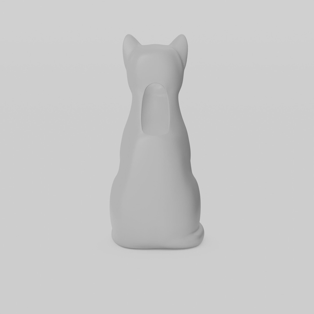 Cat Vase 3D Model – Low Poly Photo-Realistic Decor Asset, FBX - View 3