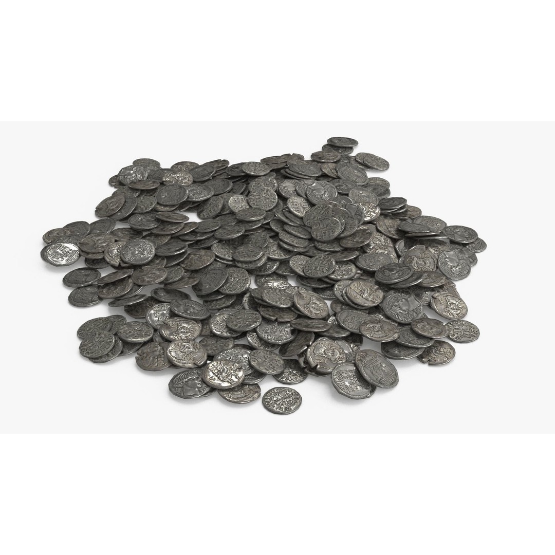 Old Coins 3D Model – Low Poly PBR Asset, FBX, OBJ, Game Ready - View 11