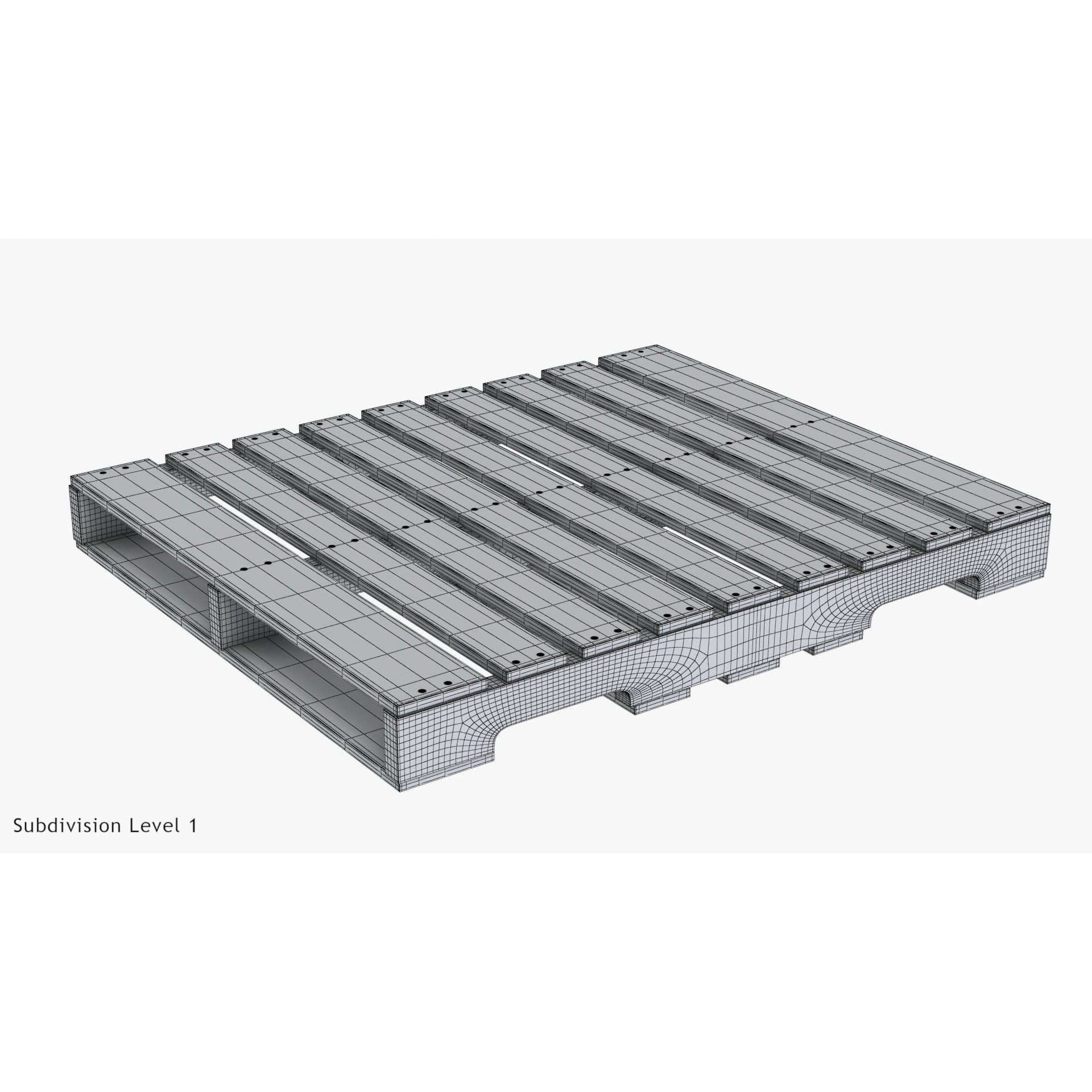 Wooden Pallet T1 - Low-Poly Game-Ready 3D Model - View 10