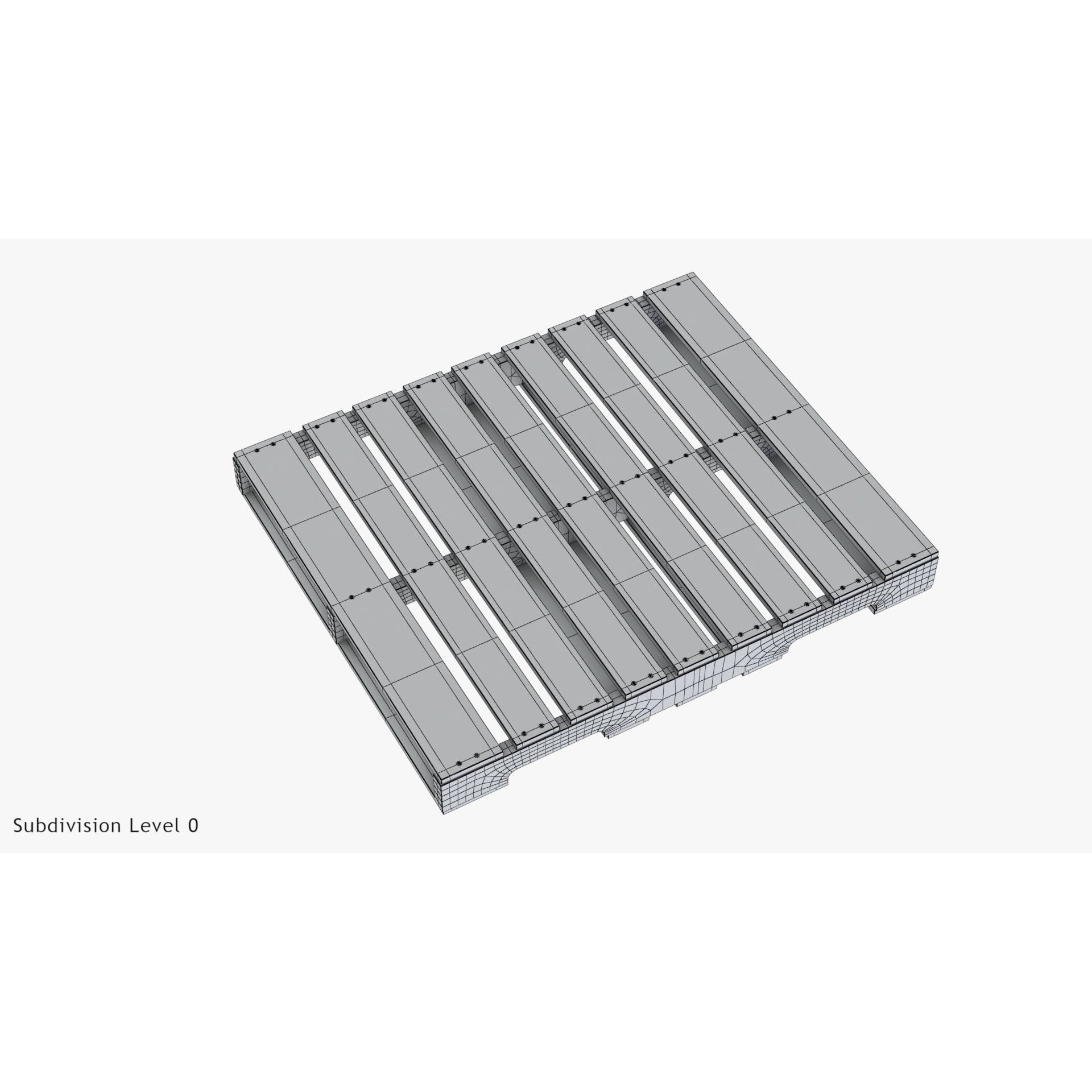 Wooden Pallet T1 - Low-Poly Game-Ready 3D Model - View 11