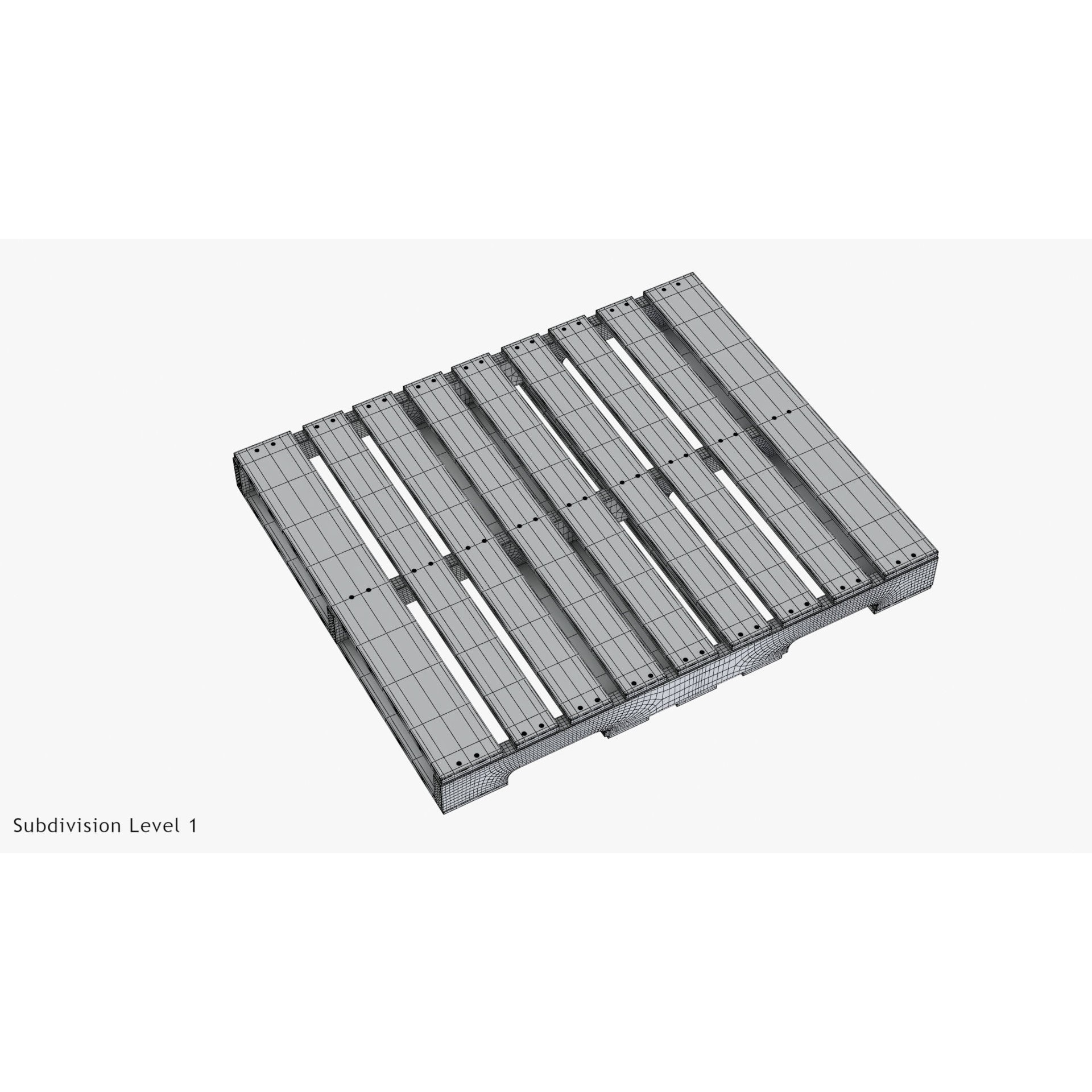 Wooden Pallet T1 - Low-Poly Game-Ready 3D Model - View 12