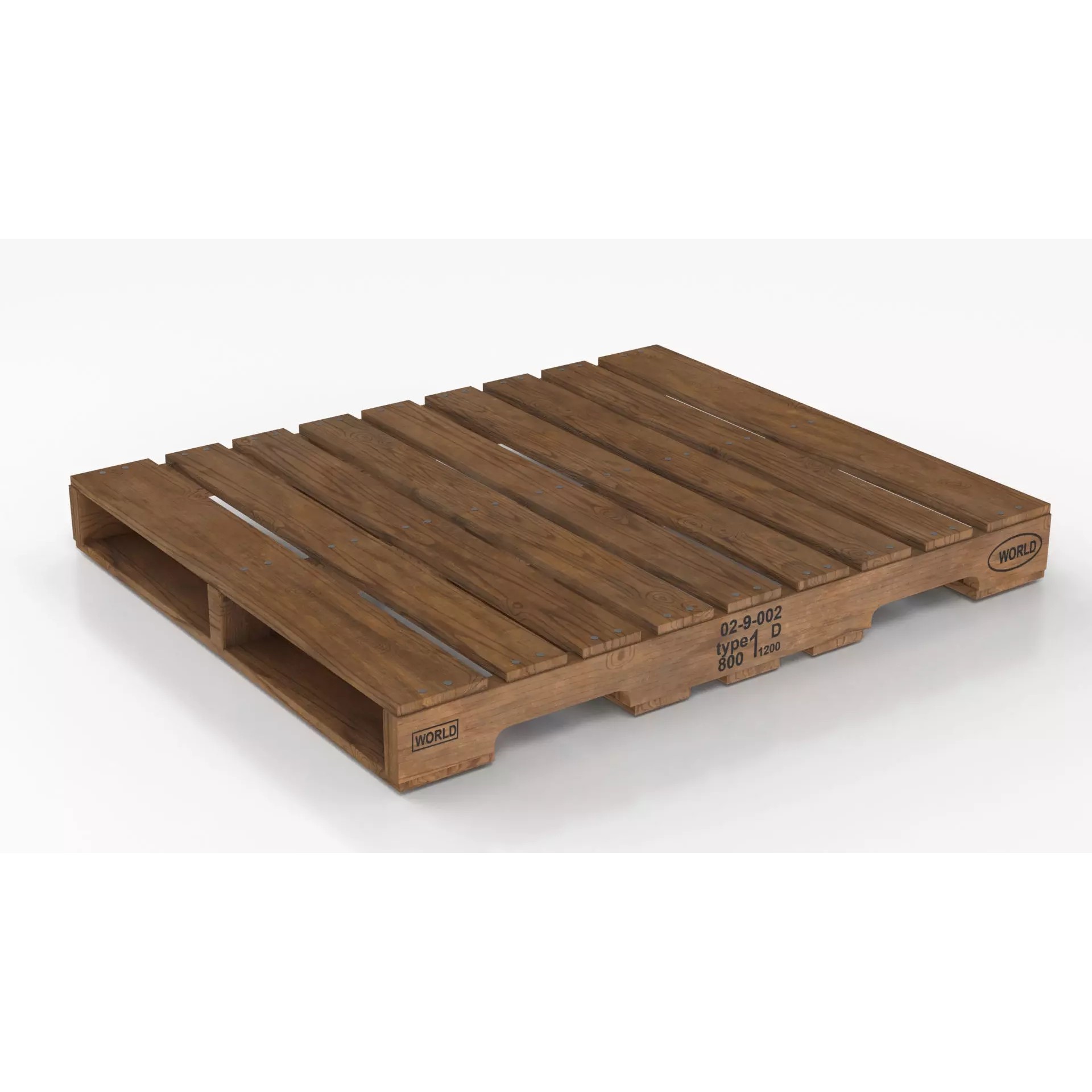 Wooden Pallet T1 - Low-Poly Game-Ready 3D Model - View 2