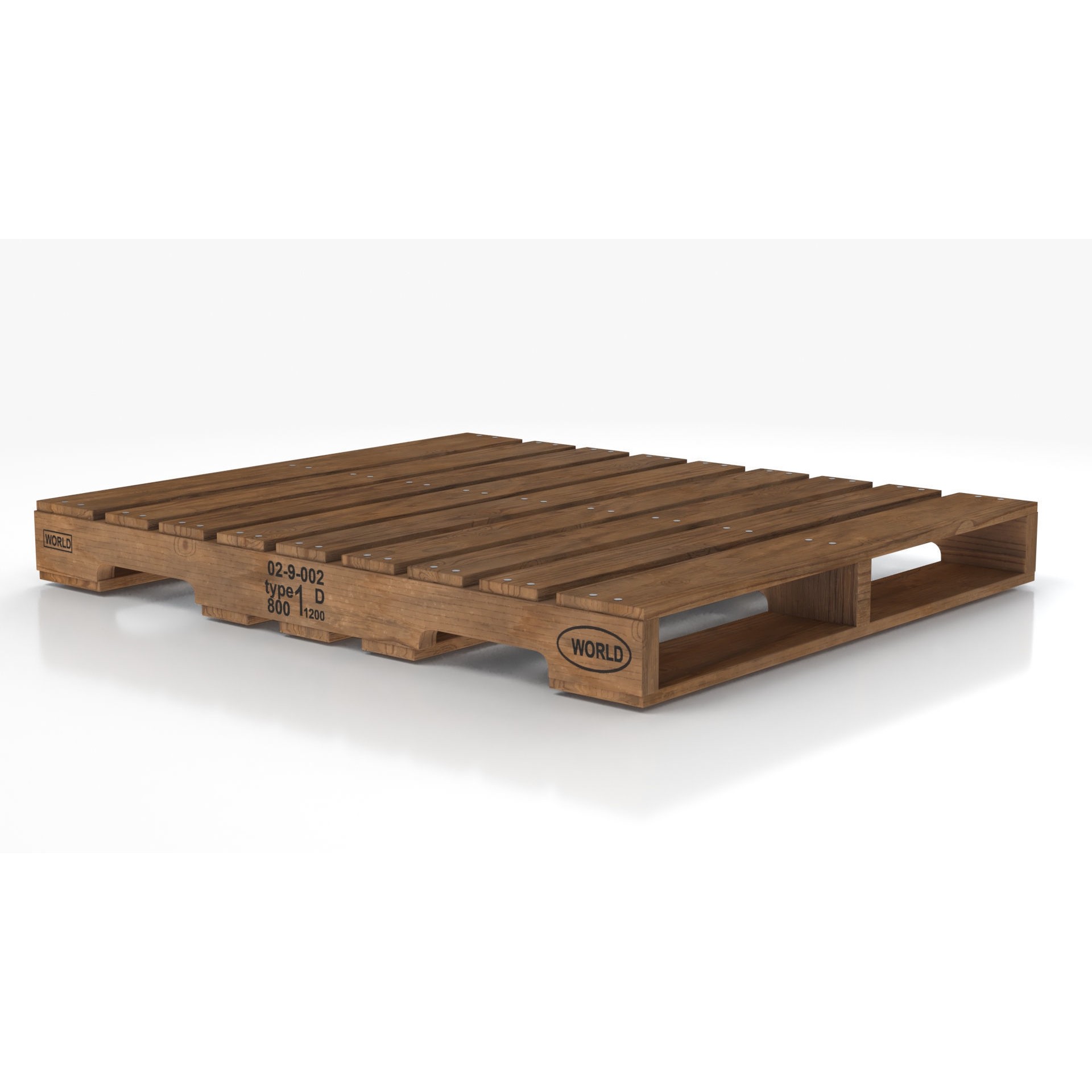 Wooden Pallet T1 - Low-Poly Game-Ready 3D Model - View 3