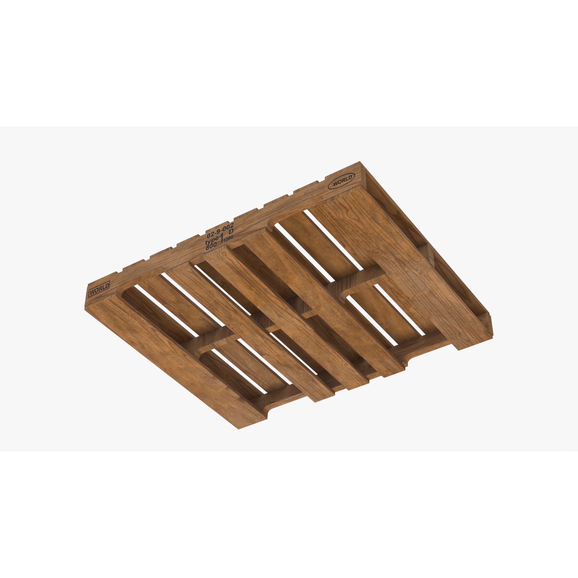 Wooden Pallet T1 - Low-Poly Game-Ready 3D Model - View 5