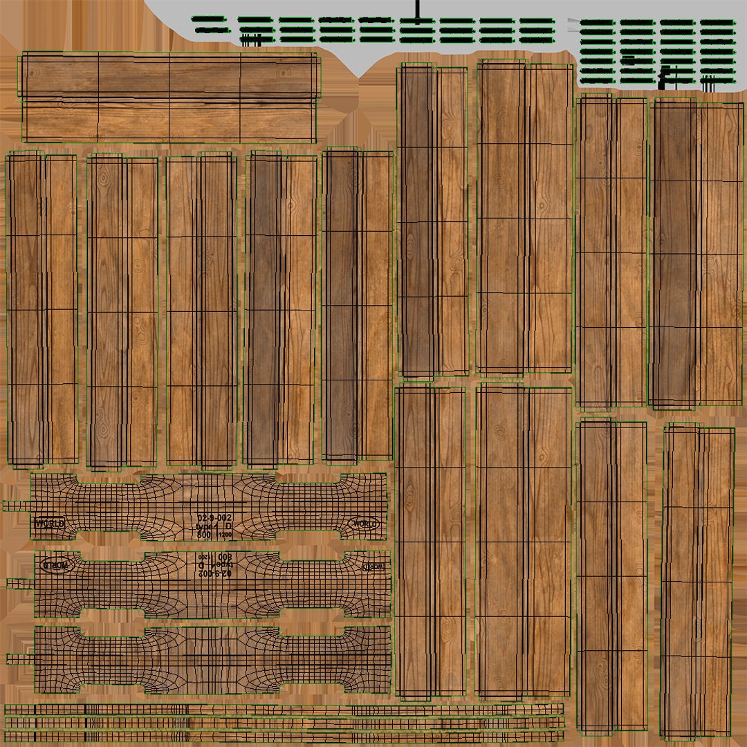 Wooden Pallet T1 - Low-Poly Game-Ready 3D Model - View 8