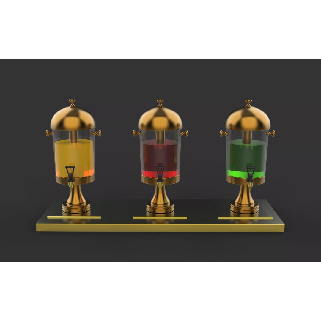 Juice Jar and Juice Dispenser 3D Model – PBR Textured Formats for Animation - View 2