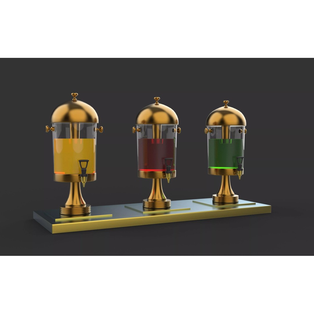Juice Jar and Juice Dispenser 3D Model – PBR Textured Formats for Animation - View 5
