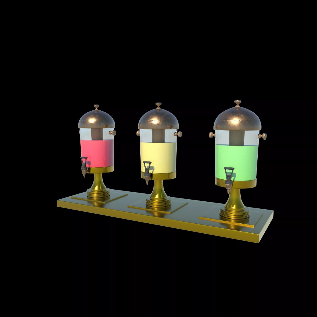 Juice Jar and Juice Dispenser 3D Model – PBR Textured Formats for Animation - View 8