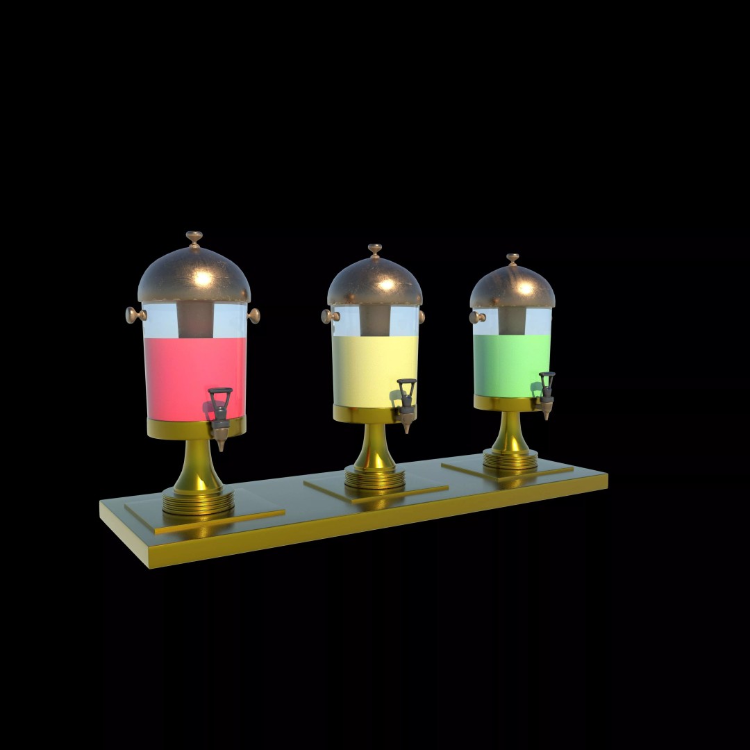 Juice Jar and Juice Dispenser 3D Model – PBR Textured Formats for Animation - View 9