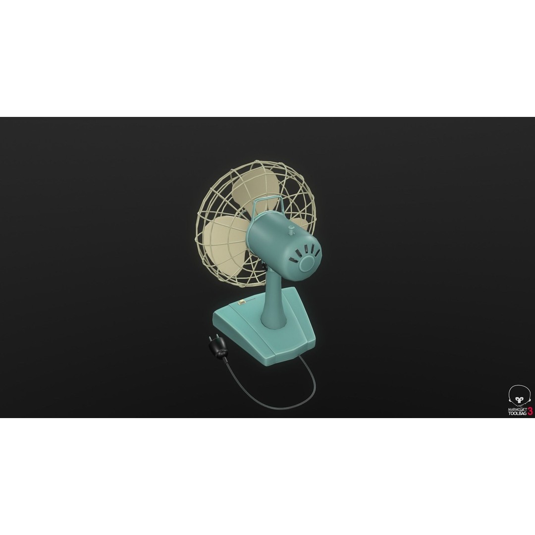 Retro Fan 3D Model – Low Poly Game Asset, PBR Textures, FBX - View 10