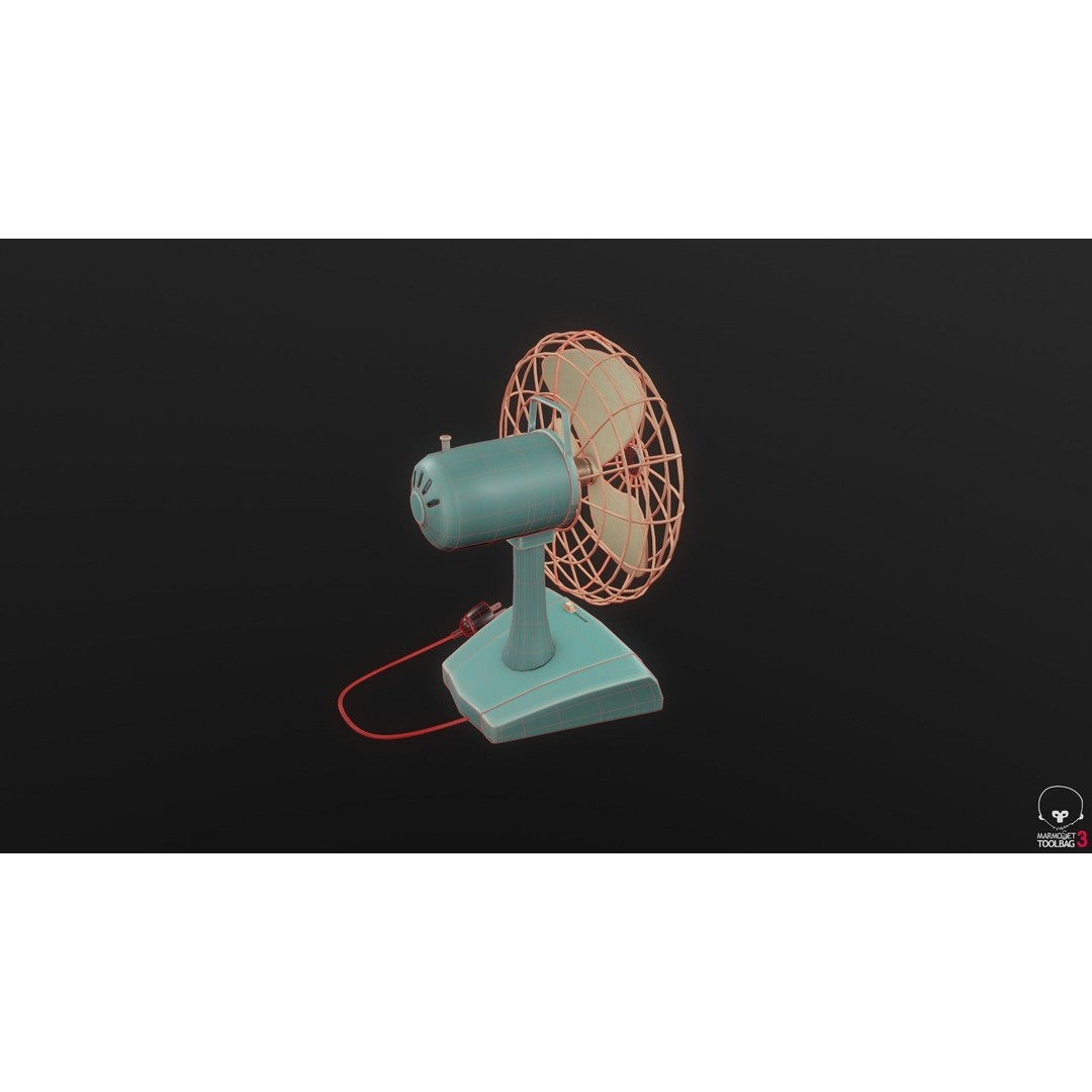 Retro Fan 3D Model – Low Poly Game Asset, PBR Textures, FBX - View 11