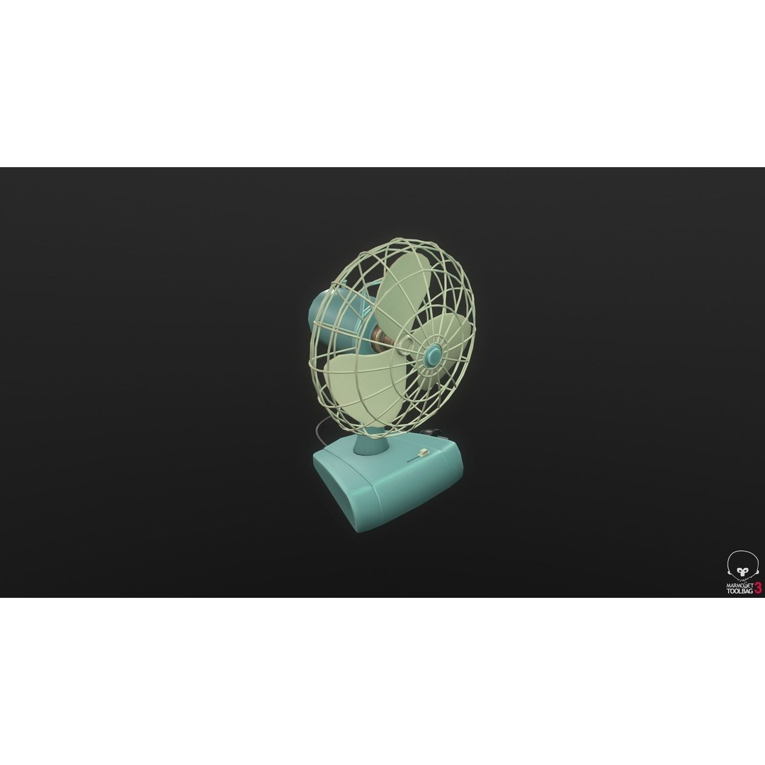 Retro Fan 3D Model – Low Poly Game Asset, PBR Textures, FBX - View 6