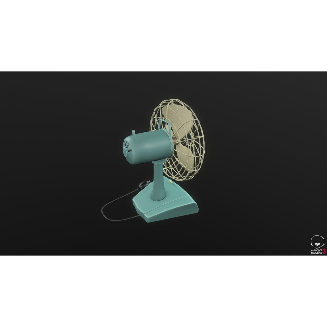 Retro Fan 3D Model – Low Poly Game Asset, PBR Textures, FBX - View 7