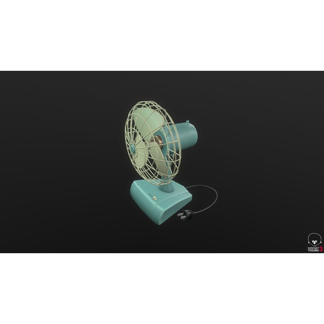 Retro Fan 3D Model – Low Poly Game Asset, PBR Textures, FBX - View 8