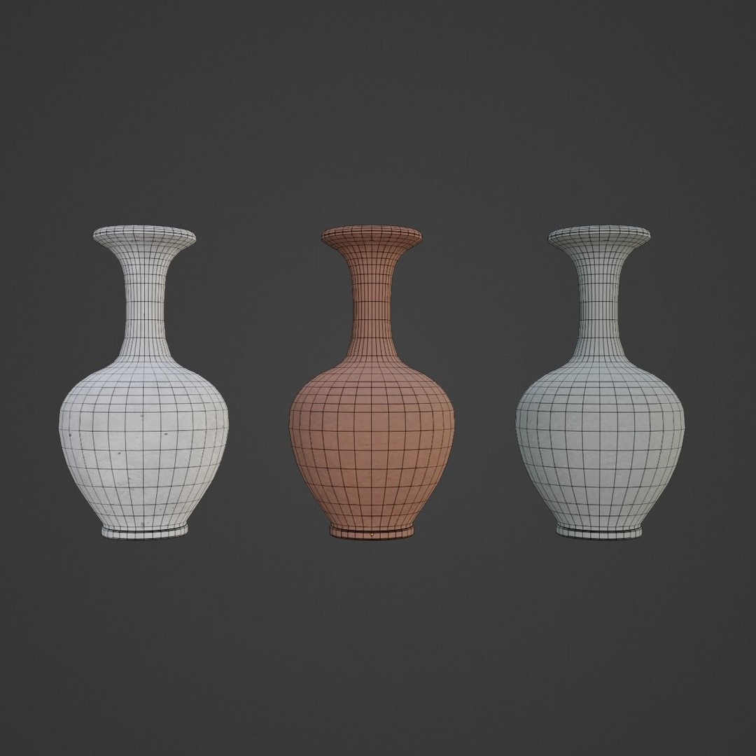Decorative Vase 3D Model – Low Poly Game Ready, FBX, PBR Textures - View 13