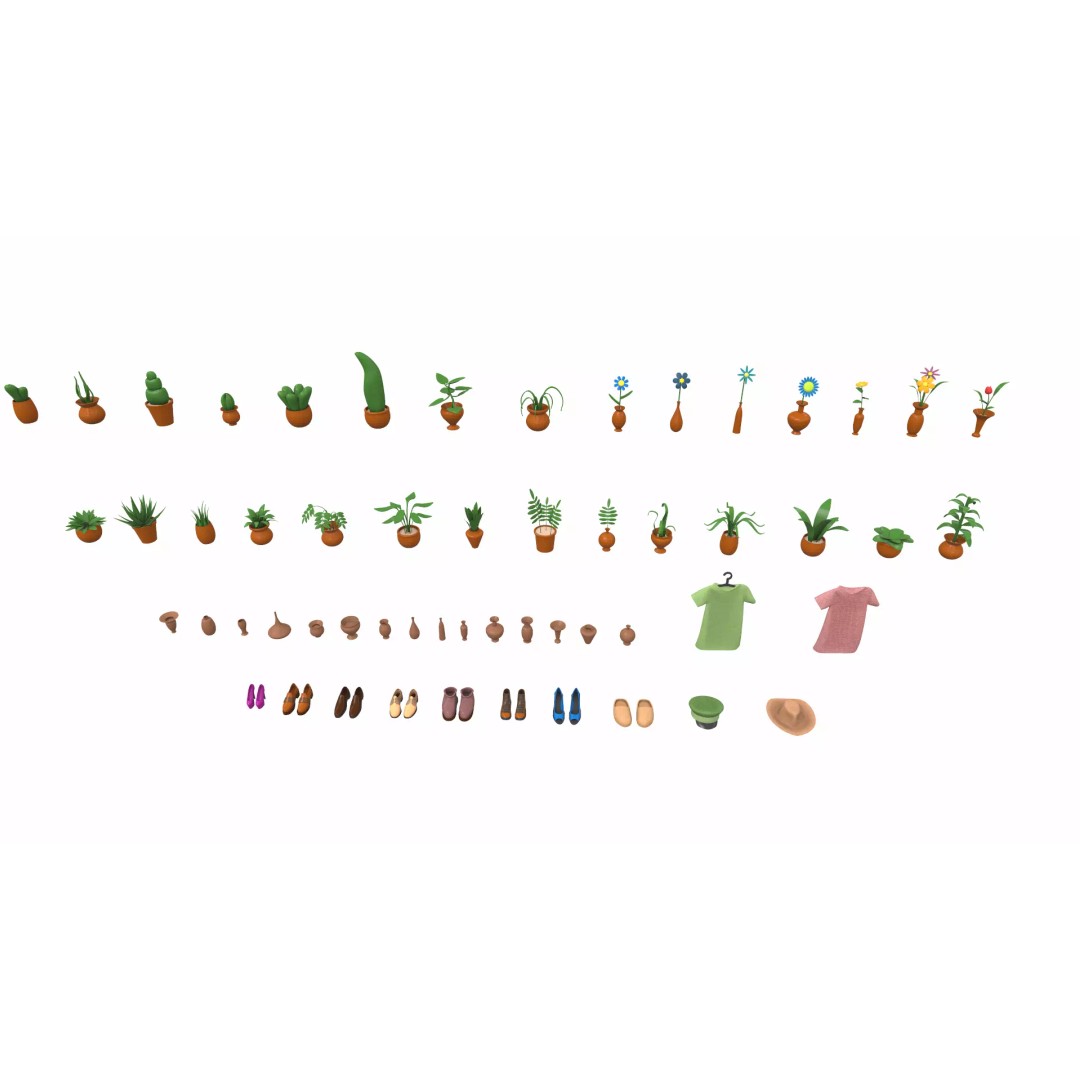 Cartoon Work Props 3D Model – Stylized Household & Gym Accessories, FBX - View 10