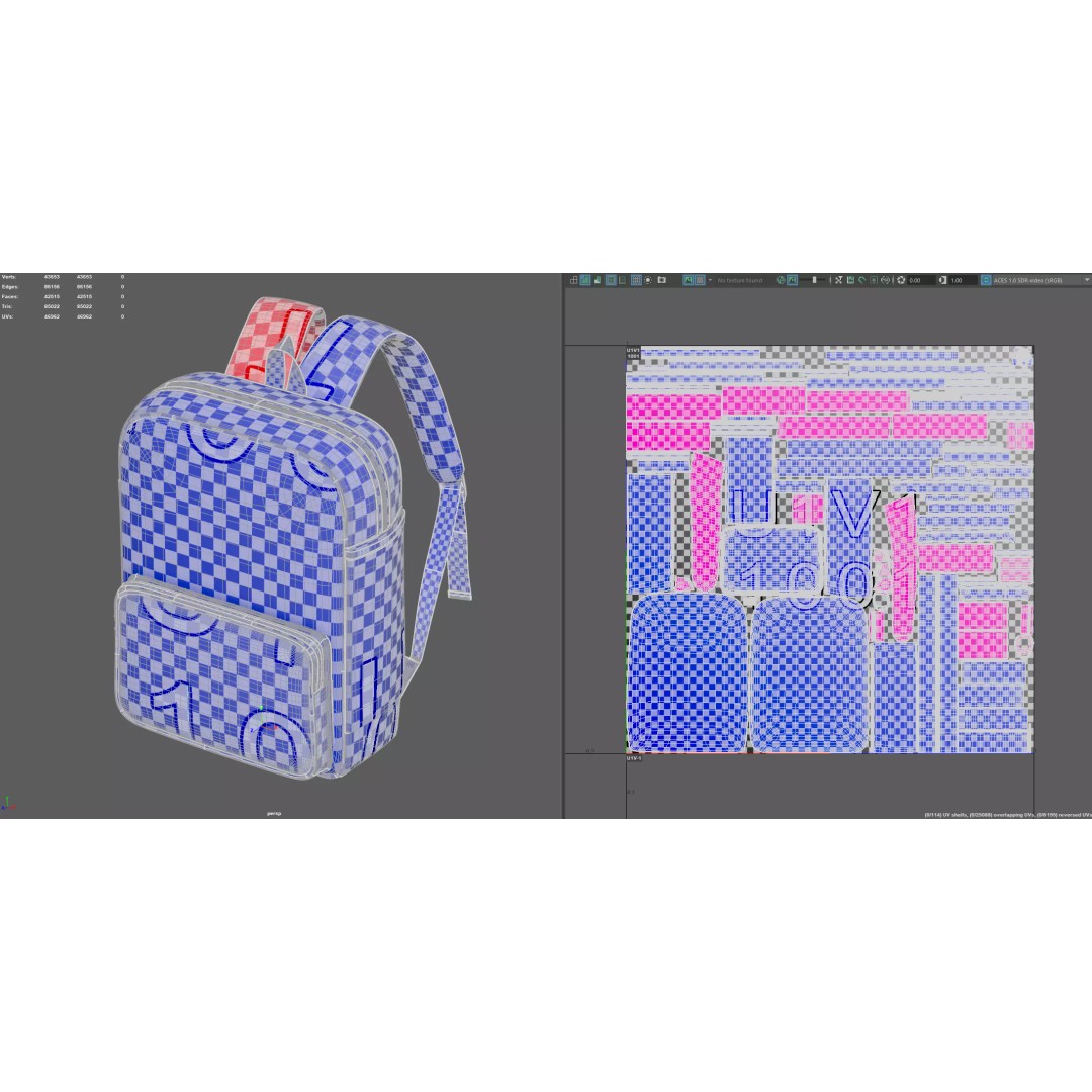 Kids Graphic Printed PU Backpack 3D Model – Mid Poly PBR Asset, FBX, OBJ