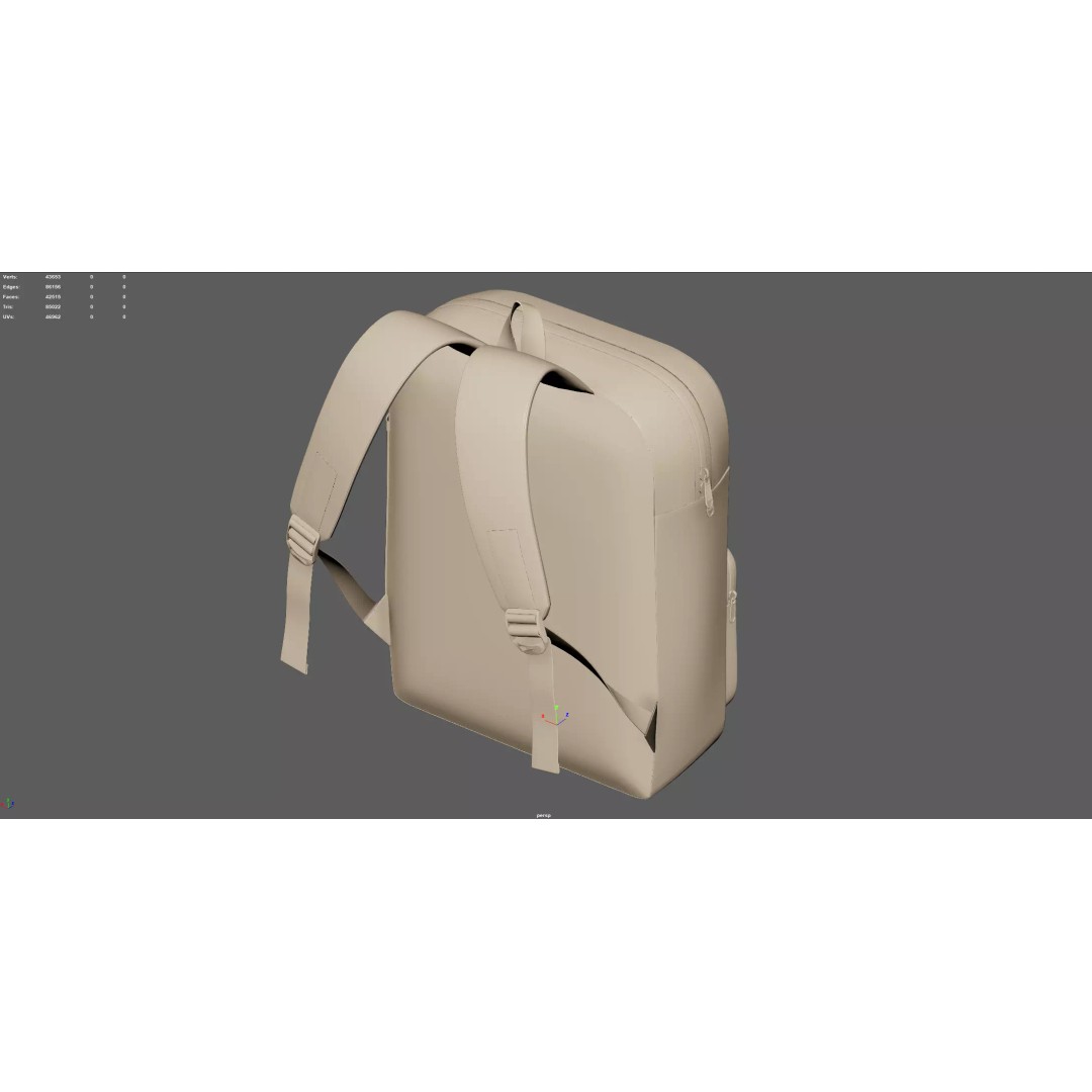 Kids Graphic Printed PU Backpack 3D Model – Mid Poly PBR Asset, FBX, OBJ - View 11