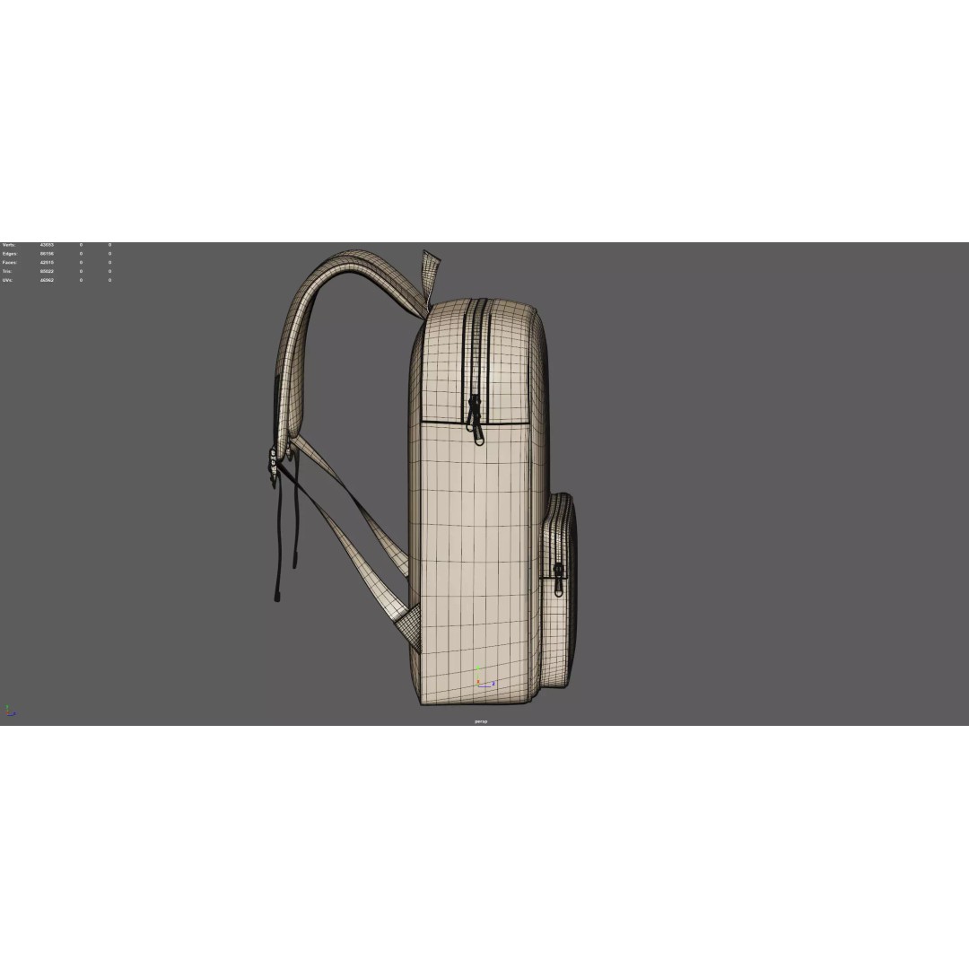 Kids Graphic Printed PU Backpack 3D Model – Mid Poly PBR Asset, FBX, OBJ - View 14