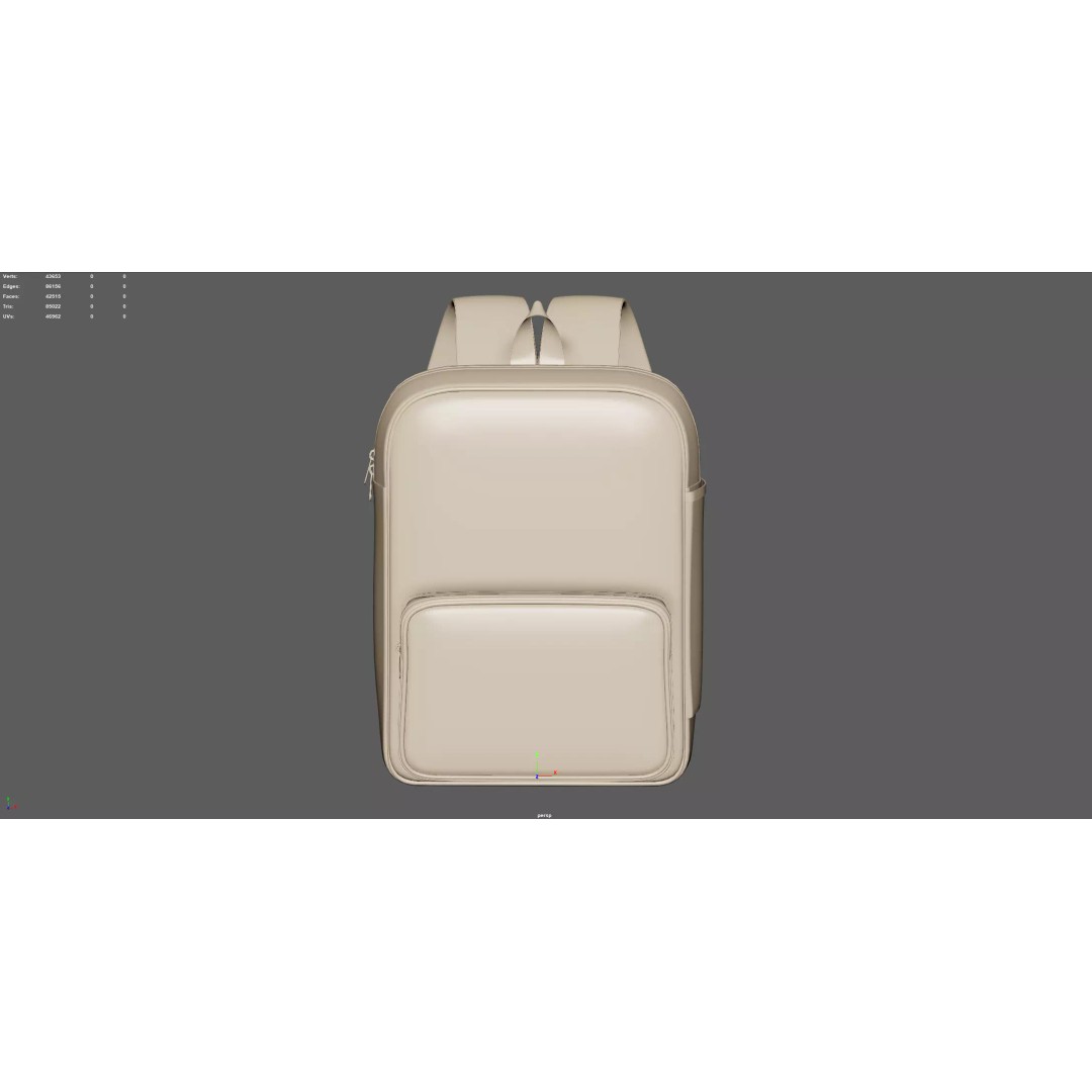 Kids Graphic Printed PU Backpack 3D Model – Mid Poly PBR Asset, FBX, OBJ - View 15