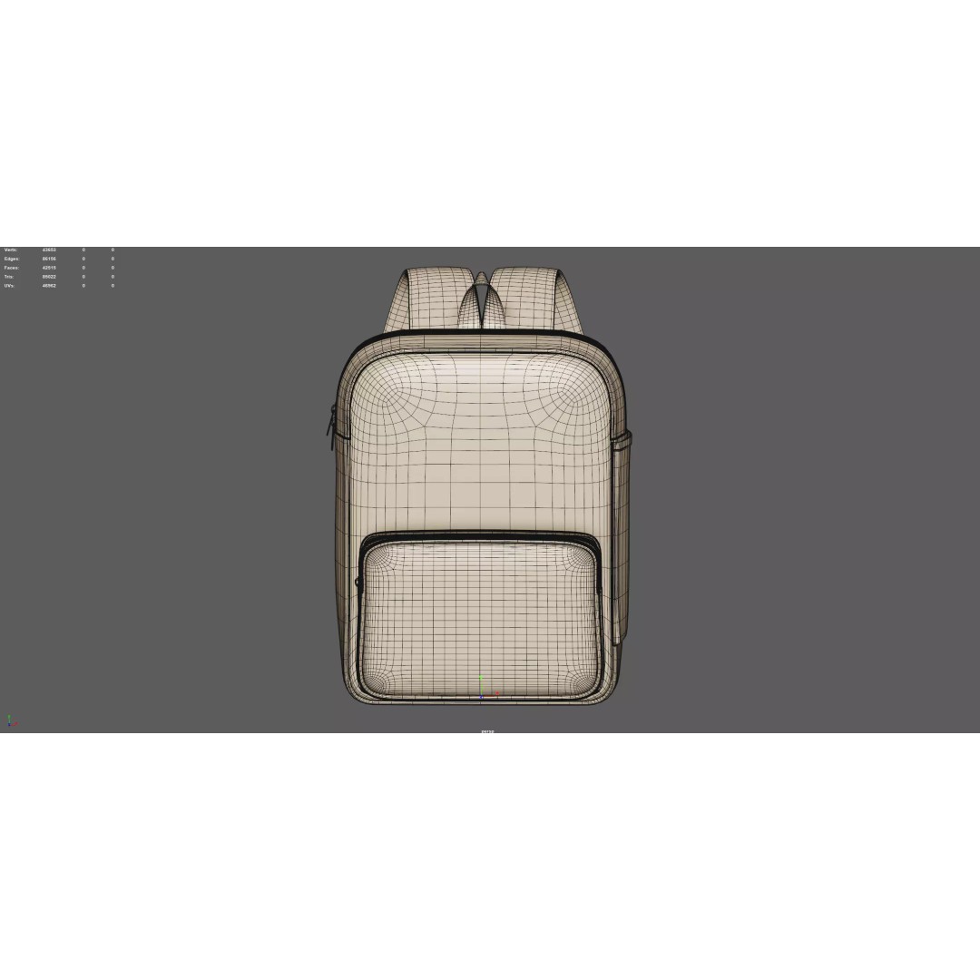 Kids Graphic Printed PU Backpack 3D Model – Mid Poly PBR Asset, FBX, OBJ - View 16