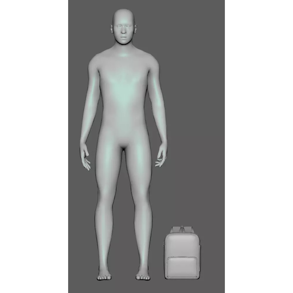Kids Graphic Printed PU Backpack 3D Model – Mid Poly PBR Asset, FBX, OBJ - View 17