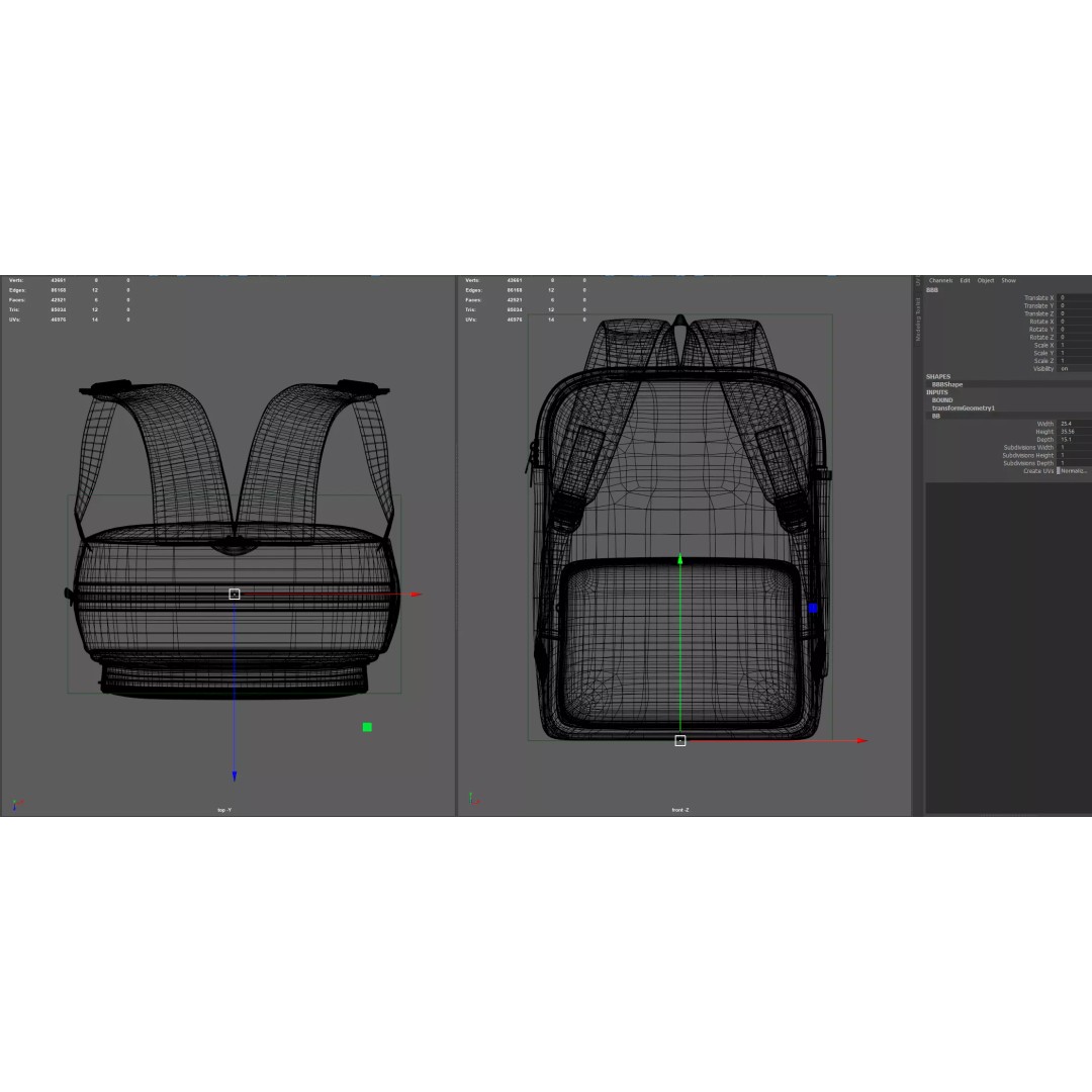Kids Graphic Printed PU Backpack 3D Model – Mid Poly PBR Asset, FBX, OBJ - View 18