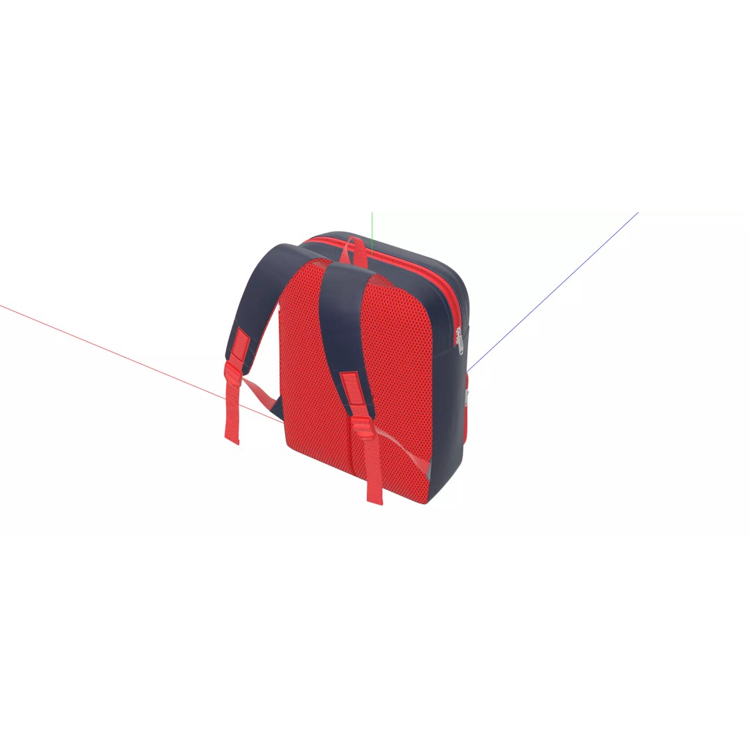 Kids Graphic Printed PU Backpack 3D Model – Mid Poly PBR Asset, FBX, OBJ - View 7
