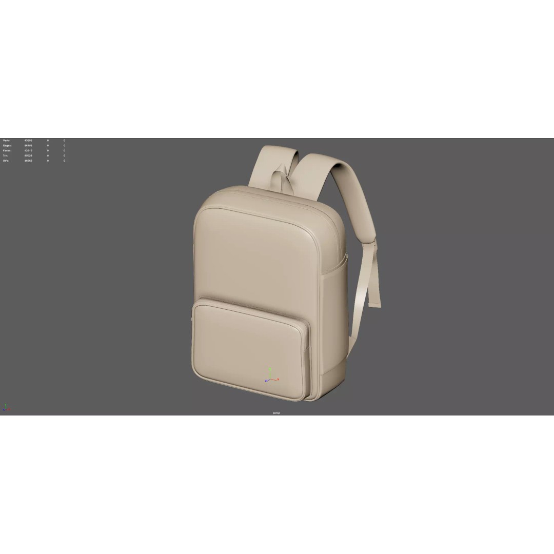 Kids Graphic Printed PU Backpack 3D Model – Mid Poly PBR Asset, FBX, OBJ - View 9