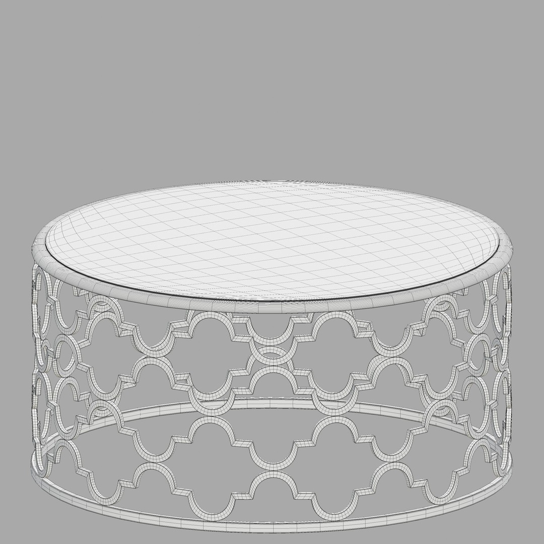 Moroccan Round Trellis Table 3D Model – PBR Textured, Game-Ready Formats - View 10