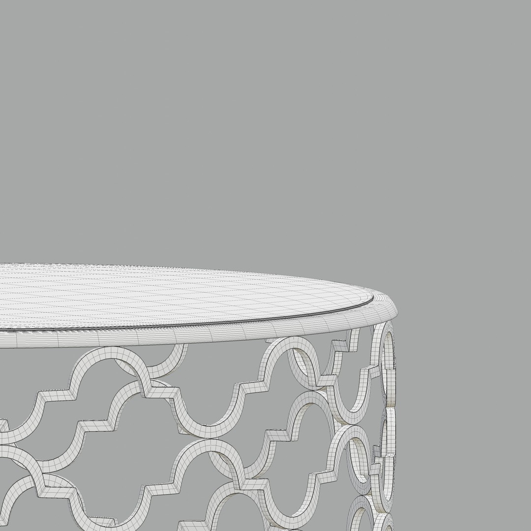 Moroccan Round Trellis Table 3D Model – PBR Textured, Game-Ready Formats - View 12