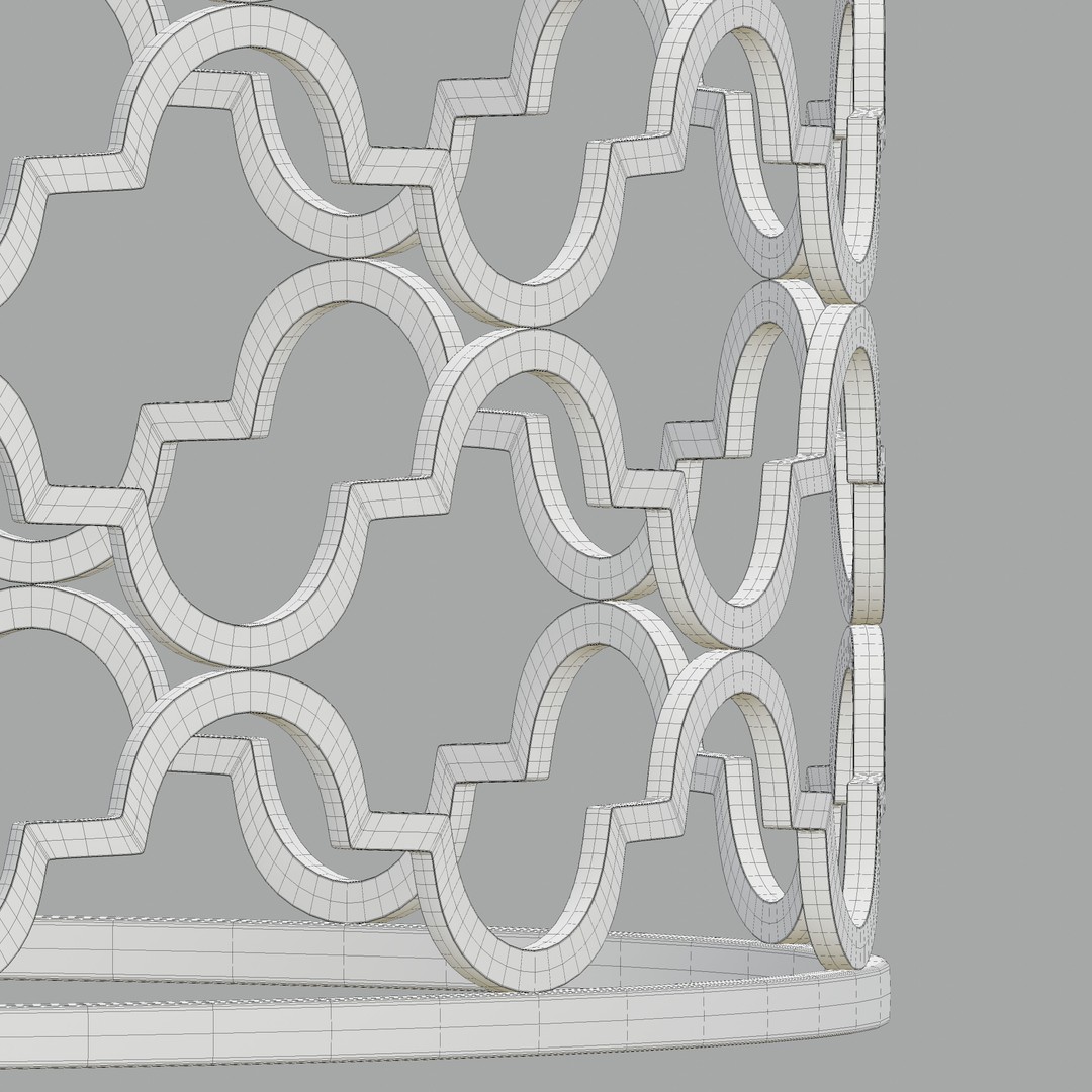 Moroccan Round Trellis Table 3D Model – PBR Textured, Game-Ready Formats - View 13