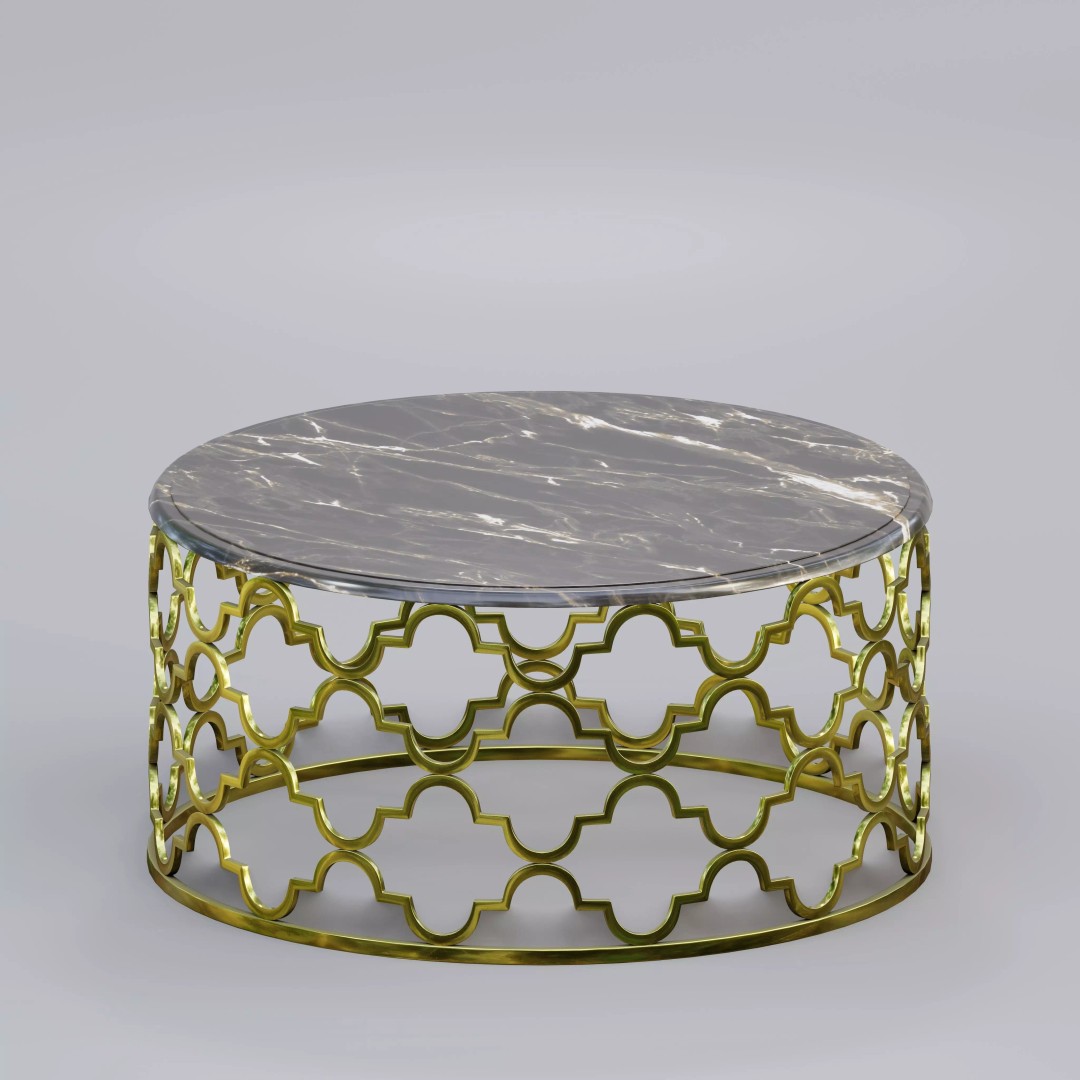 Moroccan Round Trellis Table 3D Model – PBR Textured, Game-Ready Formats - View 2