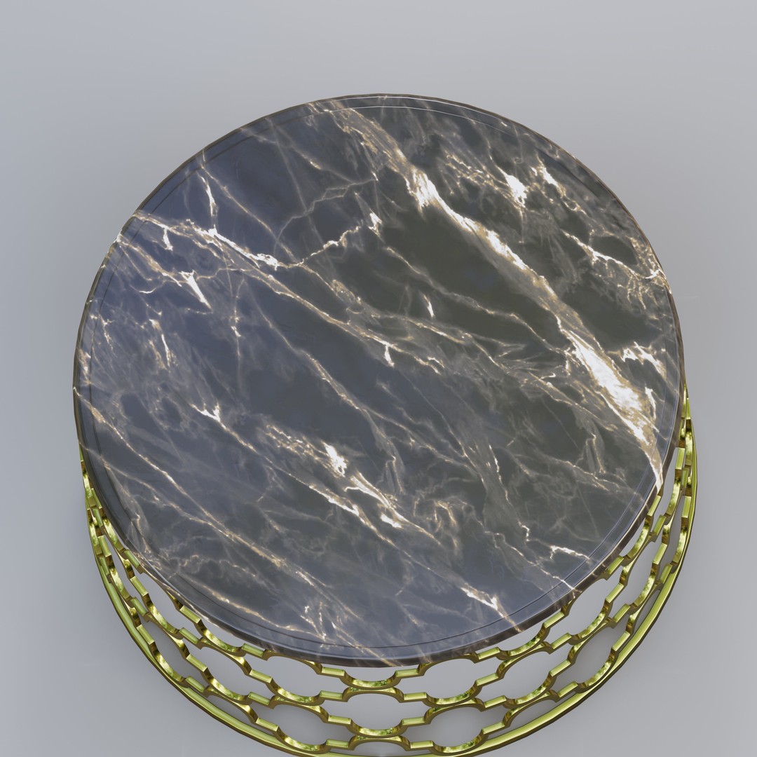 Moroccan Round Trellis Table 3D Model – PBR Textured, Game-Ready Formats - View 3
