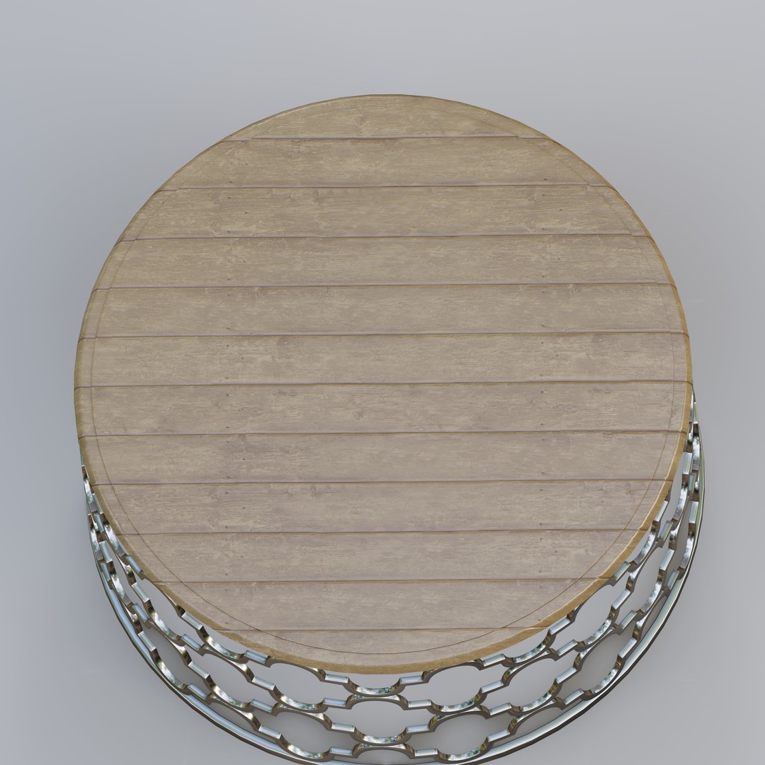 Moroccan Round Trellis Table 3D Model – PBR Textured, Game-Ready Formats - View 5