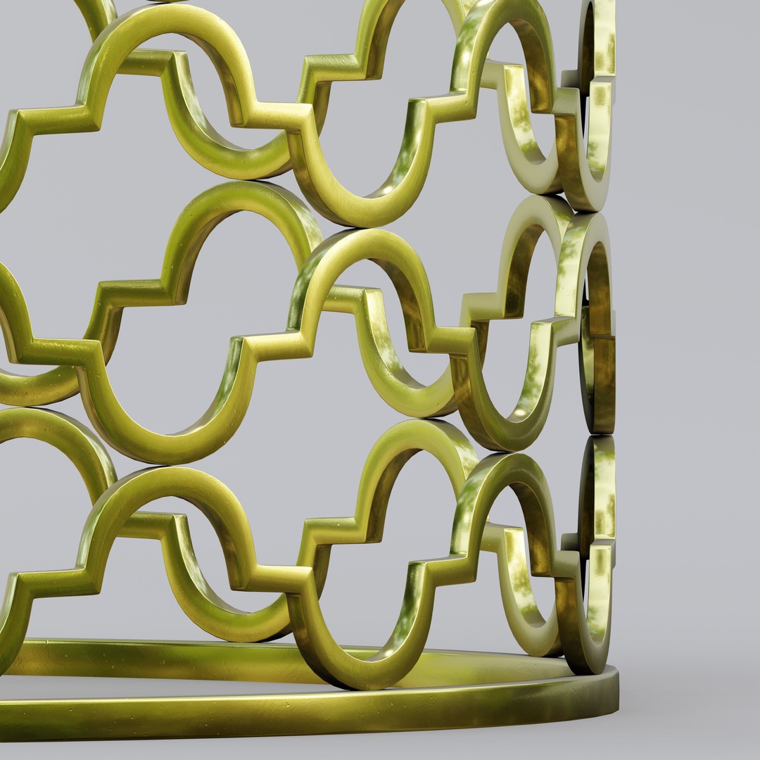 Moroccan Round Trellis Table 3D Model – PBR Textured, Game-Ready Formats - View 7