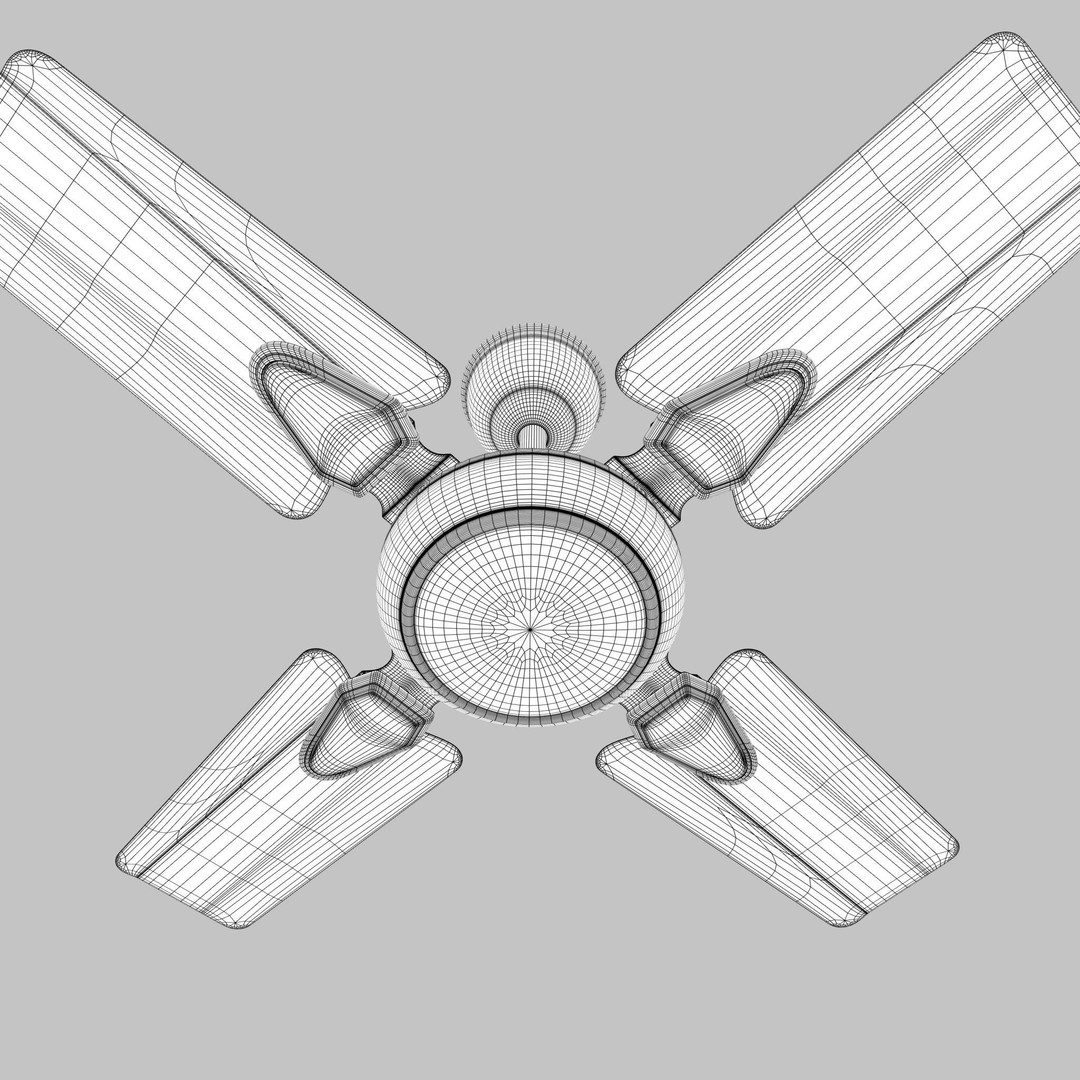 Ceiling Fan 3D Model – Low Poly Interior Asset, PBR Textures, FBX - View 8