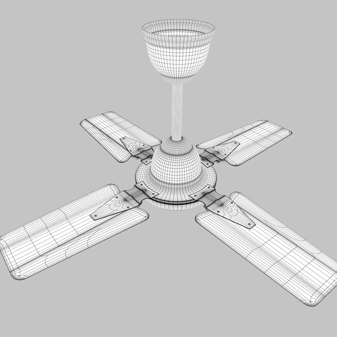 Ceiling Fan 3D Model – Low Poly Interior Asset, PBR Textures, FBX - View 9