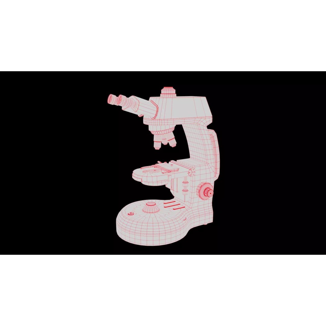 Microscope 3D Model – Low Poly Laboratory Tool, PBR Textures - View 10
