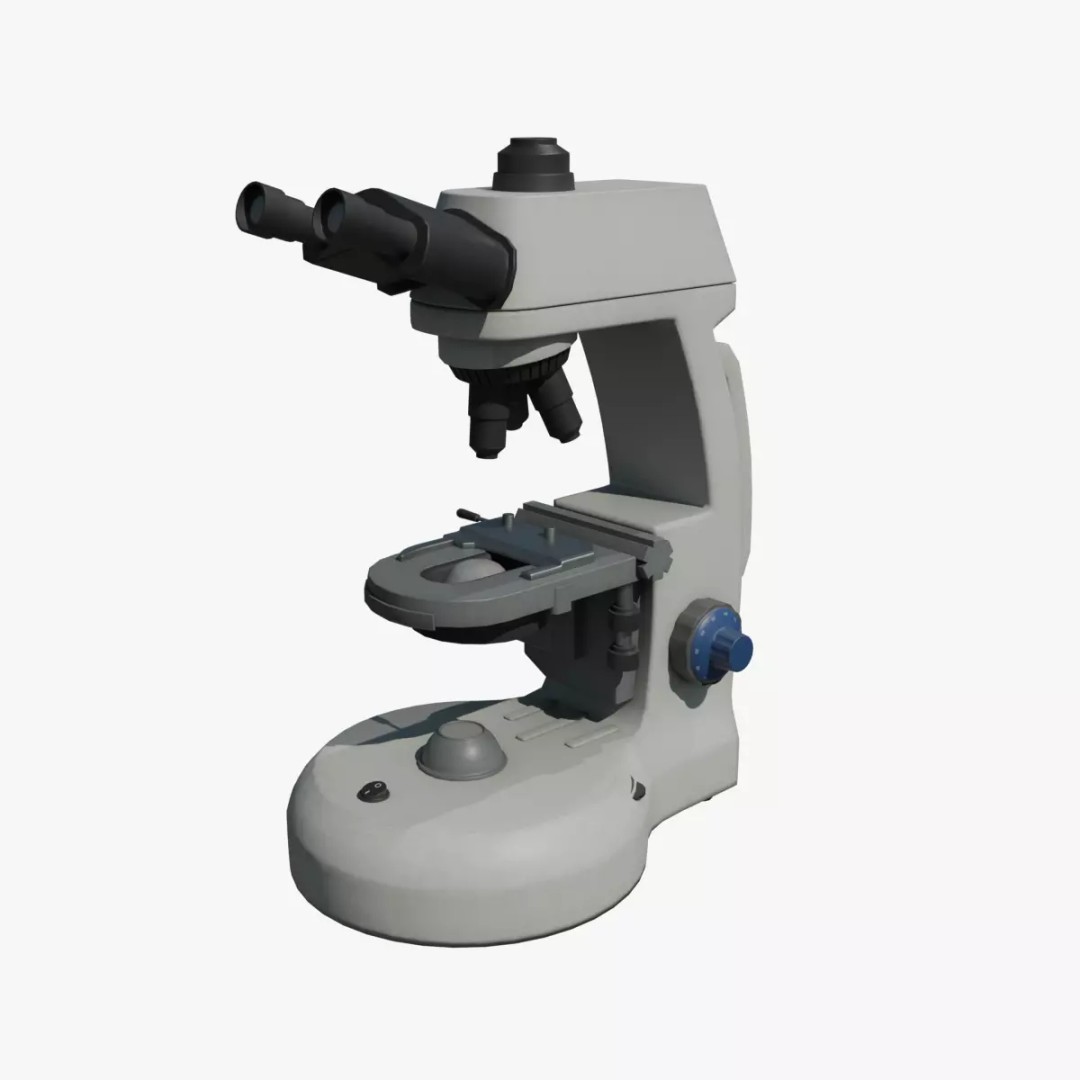 Microscope 3D Model – Low Poly Laboratory Tool, PBR Textures - View 2