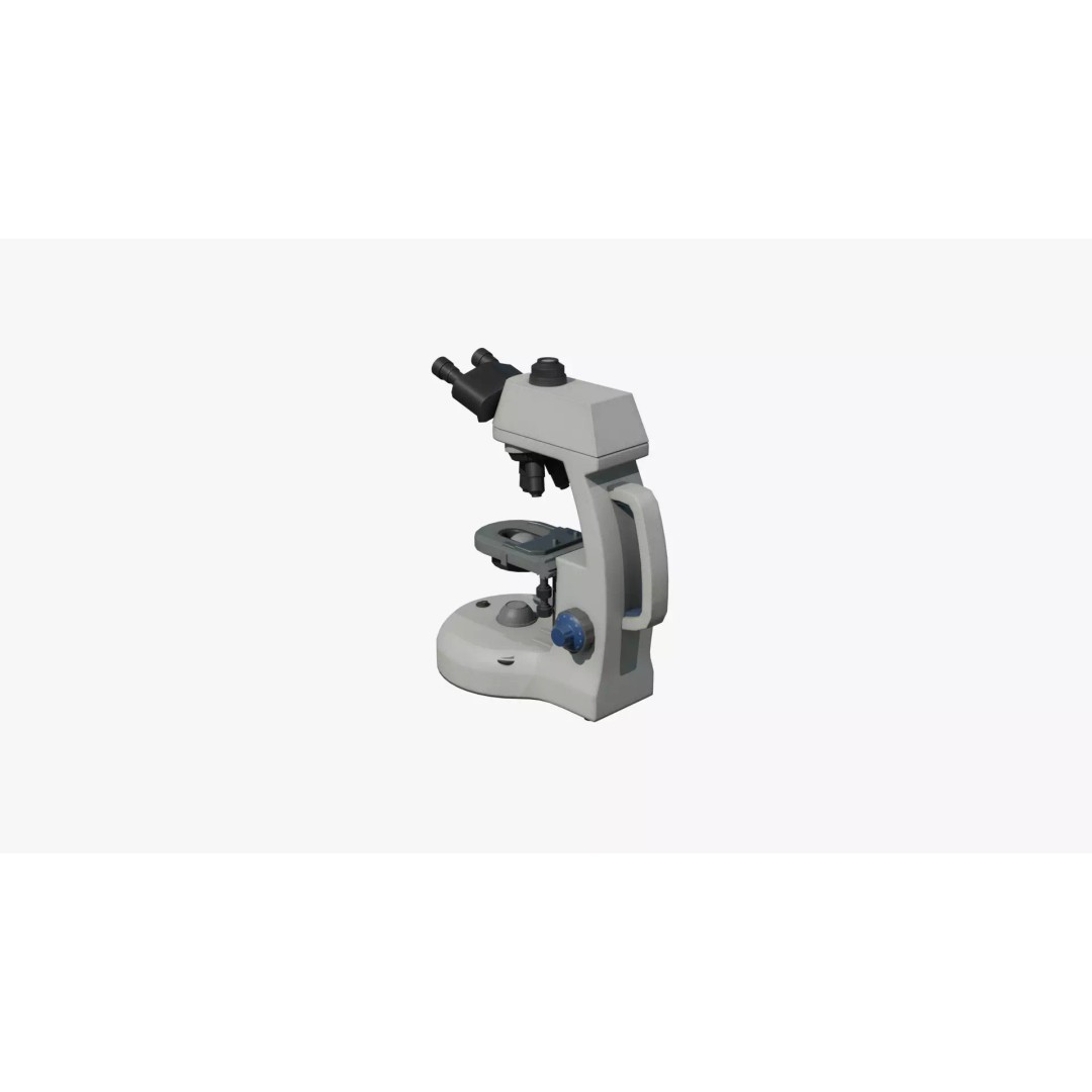 Microscope 3D Model – Low Poly Laboratory Tool, PBR Textures - View 4
