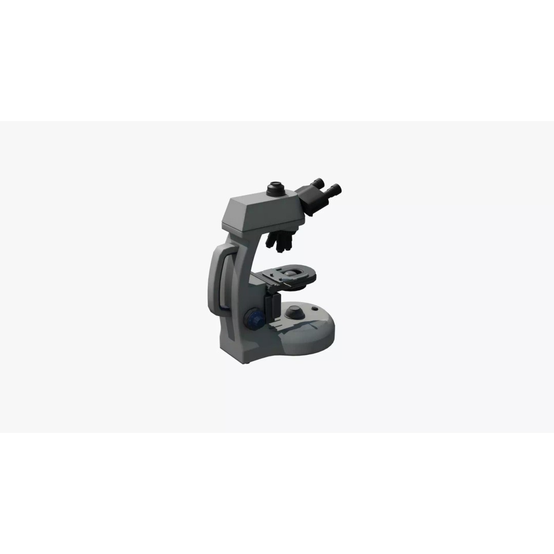 Microscope 3D Model – Low Poly Laboratory Tool, PBR Textures - View 5