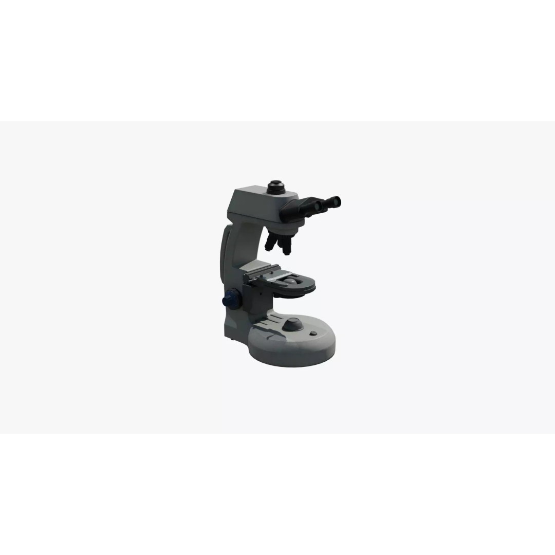 Microscope 3D Model – Low Poly Laboratory Tool, PBR Textures - View 6