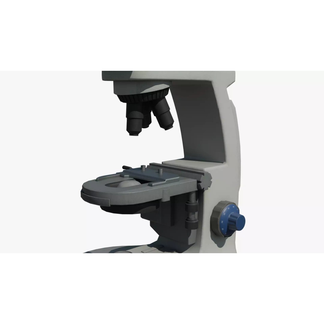 Microscope 3D Model – Low Poly Laboratory Tool, PBR Textures - View 8