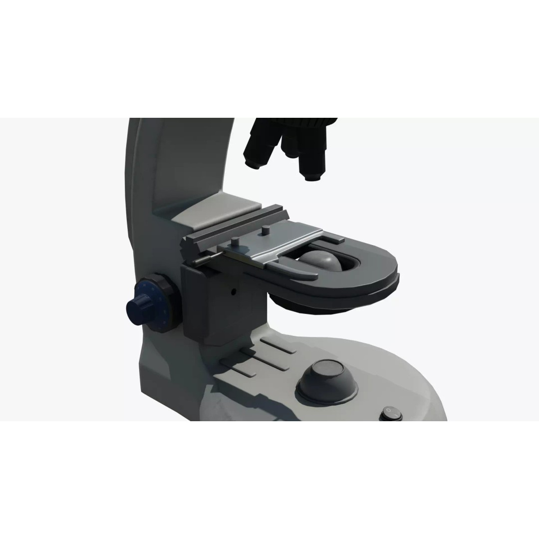 Microscope 3D Model – Low Poly Laboratory Tool, PBR Textures - View 9